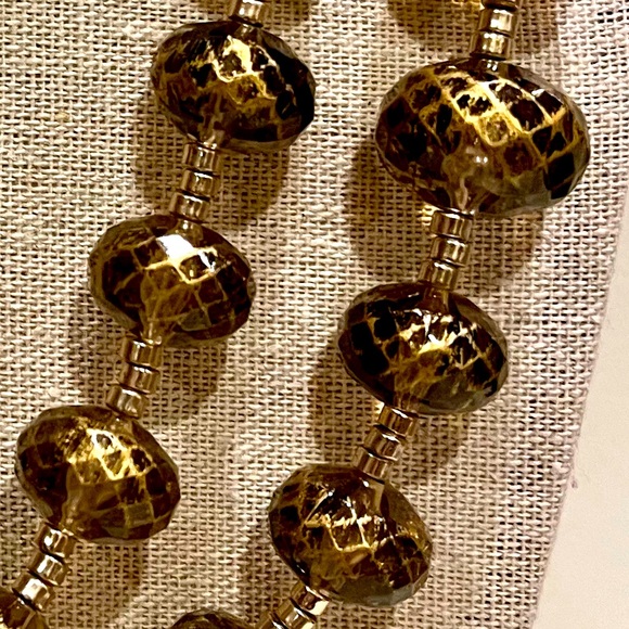 Vintage Opera Length Metallic Bead Necklace - Picture 4 of 16
